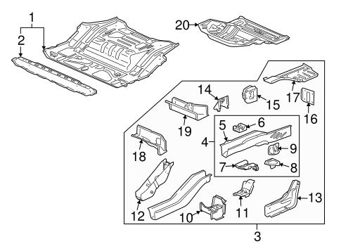 Vue REAR FLOOR & RAILS