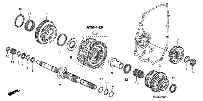 Transmission - Automatic/AT Mainshaft (L4) for 2007 Honda ACCORD SEDAN #1