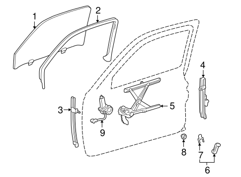 BODY/GLASS - FRONT DOOR for 1996 Toyota Tacoma #1
