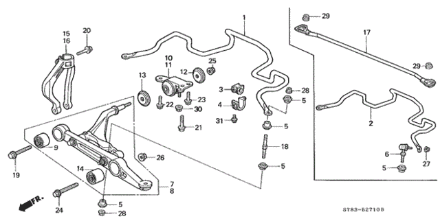 Front Lower Arm for 1994 Acura Integra #1