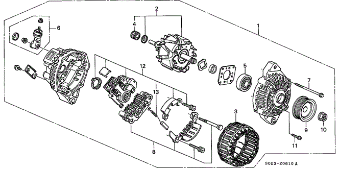 Engine/Alternator (Mitsubishi) for 2000 Honda CIVIC COUPE #1