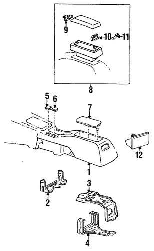 BODY/REAR CONSOLE for 1996 Toyota Corolla #1