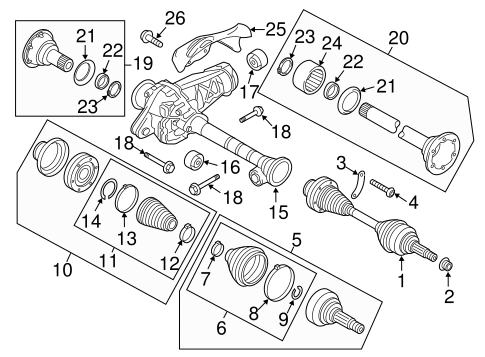 Cayenne CARRIER & FRONT AXLES