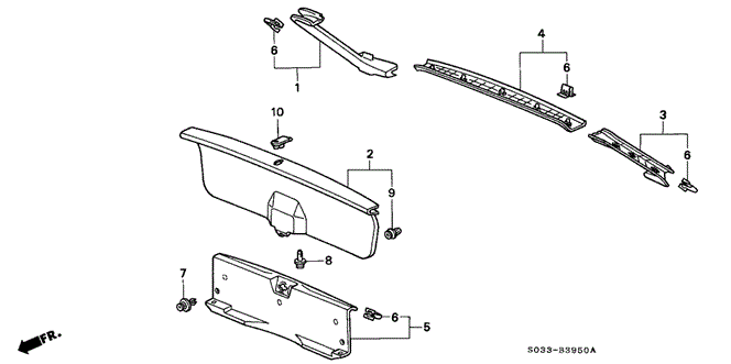 INTERIOR / BUMPER/TAILGATE LINING for 1996 Honda CIVIC HATCHBACK #1