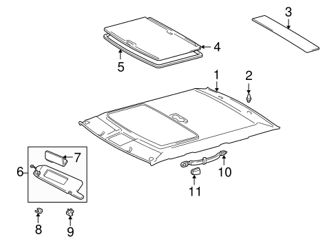 BODY/INTERIOR TRIM - ROOF for 1999 Toyota Camry #1