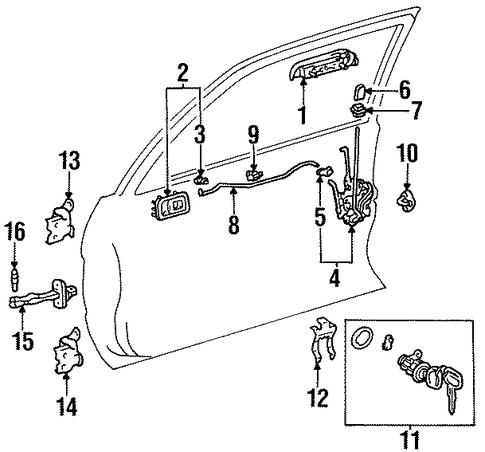 BODY/LOCK & HARDWARE for 1996 Toyota Paseo #1