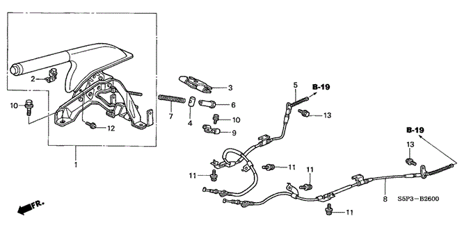 CHASSIS/PARKING BRAKE (1) for 2004 Honda CIVIC COUPE #1