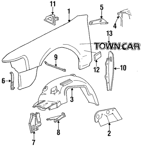 Town Car EXTERIOR TRIM - FENDER