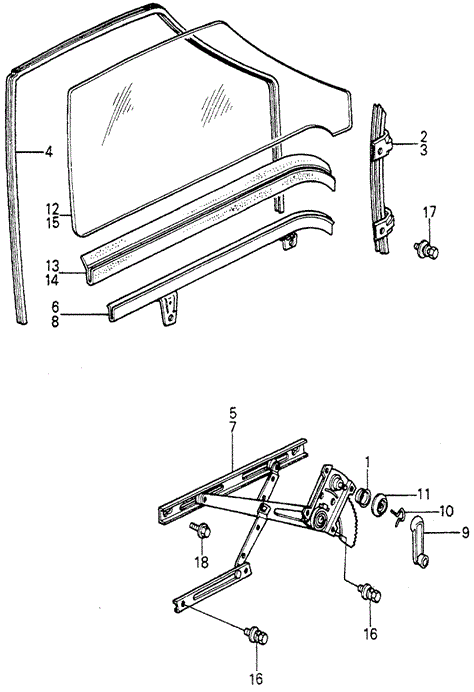 BODY / AIR CONDITIONING/DOOR WINDOW for 1981 Honda ACCORD HATCHBACK #1