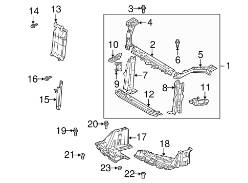 BODY/RADIATOR SUPPORT for 2001 Toyota Echo #1