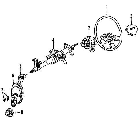 Steering Column for 1993 Hyundai Sonata #0