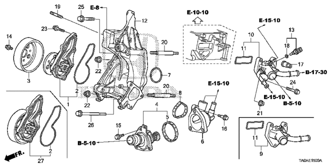 Engine/Water Pump (L4) for 2012 Honda ACCORD SEDAN #1