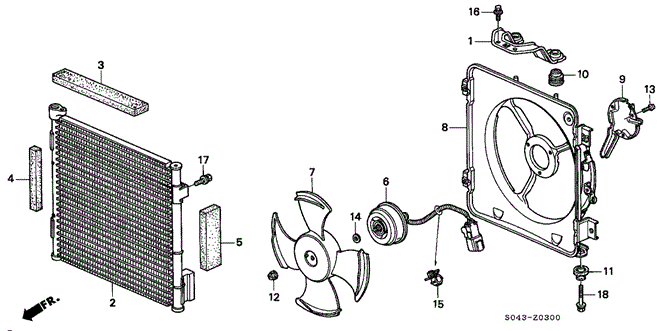 BODY / AIR CONDITIONING/A/C CONDENSER (DX,LX) for 1997 Honda CIVIC SEDAN #1