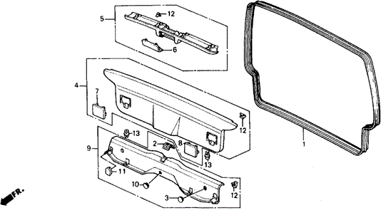 INTERIOR / BUMPER/TAILGATE LINING for 1990 Honda CIVIC 5-DOOR #1