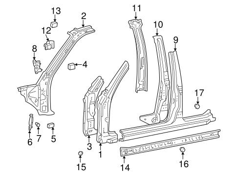 BODY/CENTER PILLAR & ROCKER for 1999 Toyota 4Runner #1