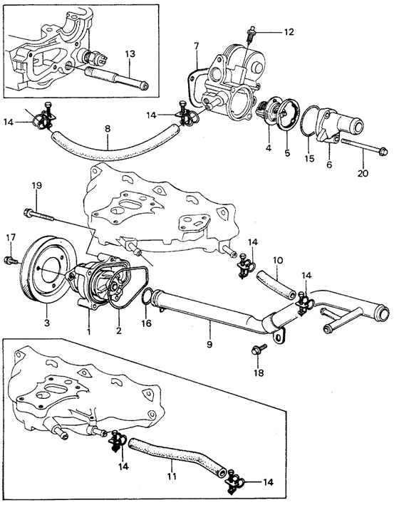 ENGINE/WATER PUMP - THERMOSTAT (2) for 1980 Honda CIVIC HATCHBACK #1