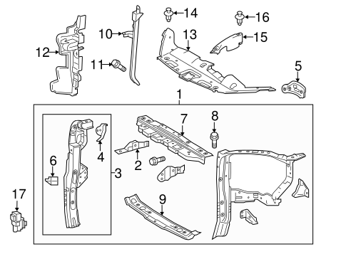 BODY/RADIATOR SUPPORT for 2015 Toyota Highlander #1