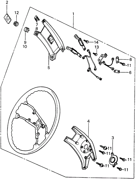 Chassis/Steering Wheel (4) for 1982 Honda CIVIC HATCHBACK #1
