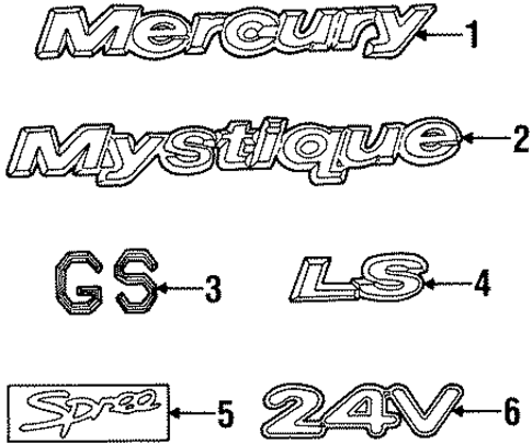 Mystique EXTERIOR TRIM - TRUNK