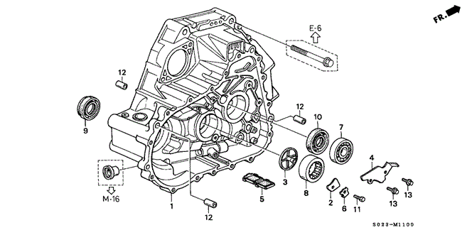 TRANSMISSION - MANUAL/MT CLUTCH HOUSING (SOHC) for 2000 Honda CIVIC COUPE #1