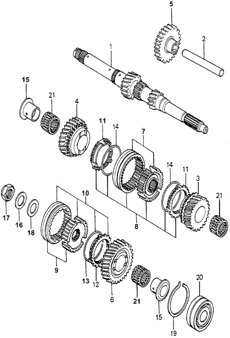 TRANSMISSION - MANUAL/MT MAINSHAFT - MAINSHAFT GEAR for 1980 Honda ACCORD HATCHBACK #1