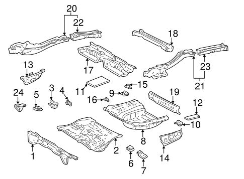 Body/Rear Floor & Rails for 2002 Toyota Solara #3