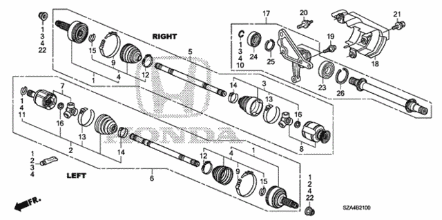 Driveshaft - Half Shaft (-'11) for 2010 Honda Pilot #0