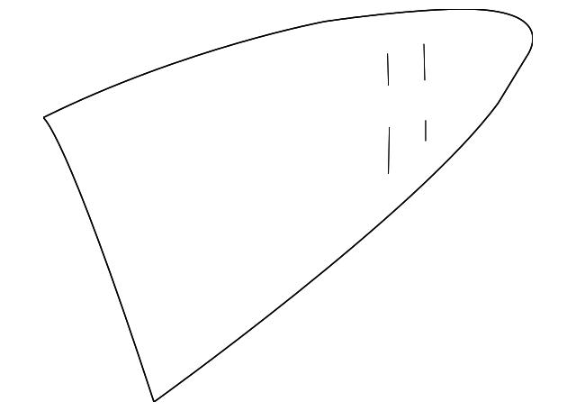 GJA2200BG Деталь QUARTER GLASS, RIGHT