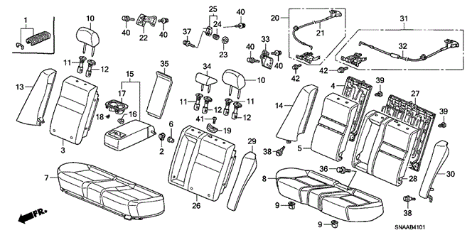 INTERIOR / BUMPER/REAR SEAT (FALL DOWN SEPARATELY) for 2009 Honda CIVIC SEDAN #1