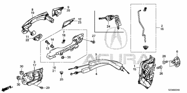 Front Door Locks - Outer Handle for 2020 Acura TLX #0