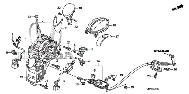CHASSIS/SELECT LEVER for 2010 Honda CIVIC SEDAN #1