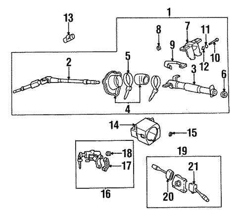 Steering/Steering Column Assembly for 1998 Nissan 240SX #1