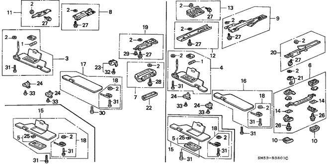 INTERIOR / BUMPER/SUNVISOR - GRAB RAIL for 1993 Honda ACCORD 5-DOOR #1