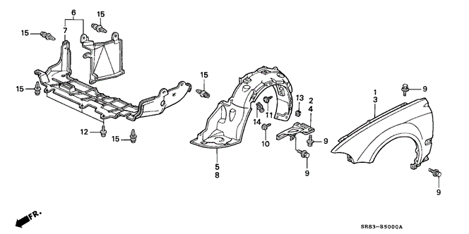 BODY / AIR CONDITIONING/FRONT FENDER for 1993 Honda CIVIC COUPE #1