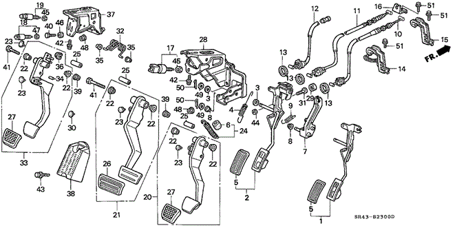 CHASSIS/PEDAL for 1993 Honda CIVIC SEDAN #1