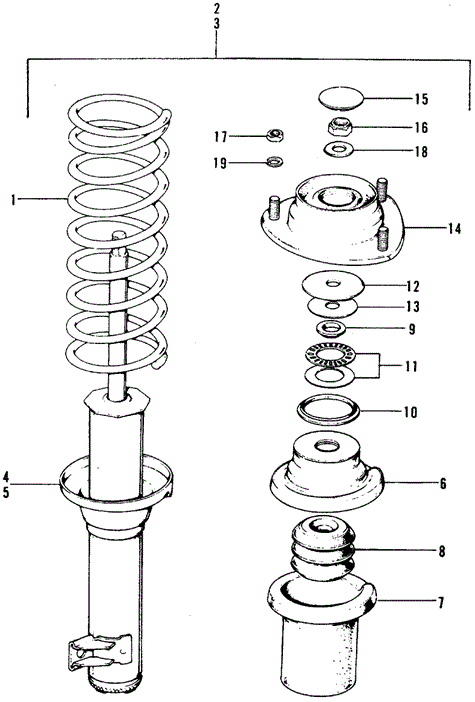 CHASSIS/FRONT SHOCK ABSORBER for 1973 Honda CIVIC 1200 COUPE #1