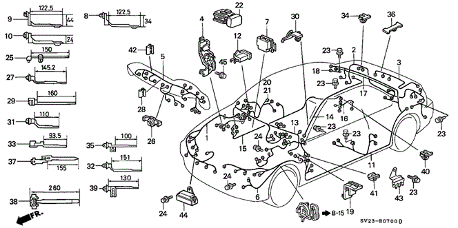 ELECTRICAL / EXHAUST / HEATER / FUEL/WIRE HARNESS for 1997 Honda ACCORD COUPE #1
