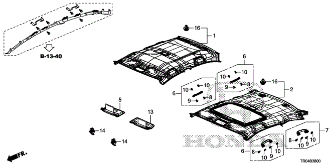 Interior/Bumper/Roof Lining for 2012 Honda CIVIC SEDAN #1