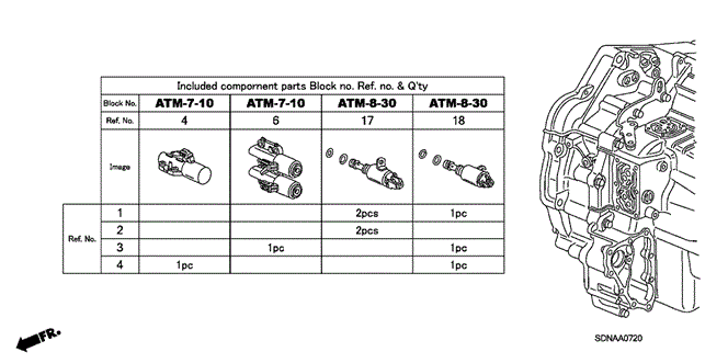 TRANSMISSION - AUTOMATIC/AT SOLENOID VALVE SET for 2007 Honda ACCORD COUPE #1