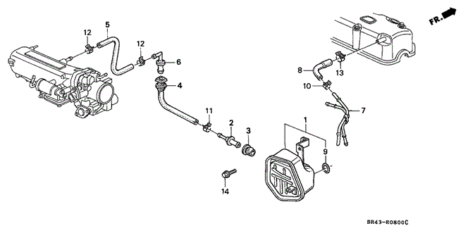 ENGINE/BREATHER CHAMBER for 1993 Honda CIVIC SEDAN #1
