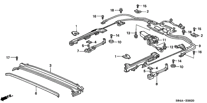 INTERIOR / BUMPER/ROOF SLIDE COMPONENTS for 2002 Honda ACCORD SEDAN #1