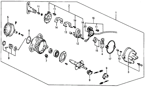ENGINE/DISTRIBUTOR (HITACHI) for 1986 Honda CIVIC 5-DOOR #1