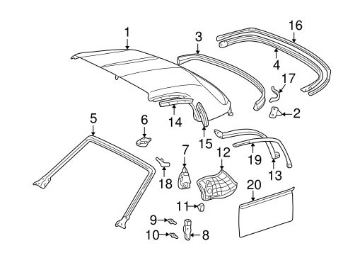 BODY/TOP & COMPONENTS for 2001 Toyota MR2 Spyder #1