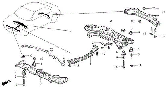 BODY / AIR CONDITIONING/REAR BEAM - CROSS BEAM (V6) for 1995 Honda ACCORD SEDAN #1