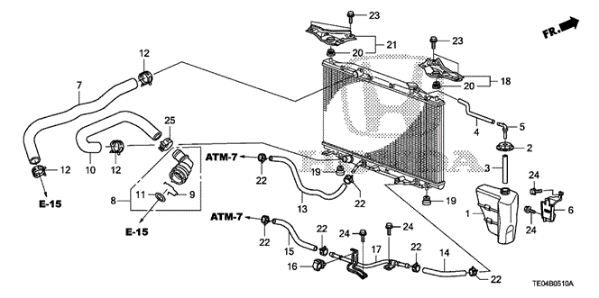 Electrical/Exhaust/Heater/Fuel/Radiator Hose - Reserve Tank (L4) for 2009 Honda ACCORD COUPE #1