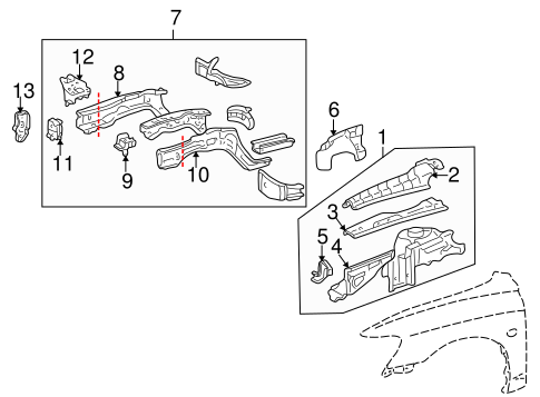 BODY/STRUCTURAL COMPONENTS & RAILS for 2000 Toyota Avalon #1
