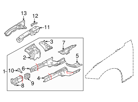XJ STRUCTURAL COMPONENTS & RAILS