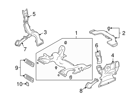 BODY/HEATER DUCTS for 2008 Toyota Land Cruiser #1