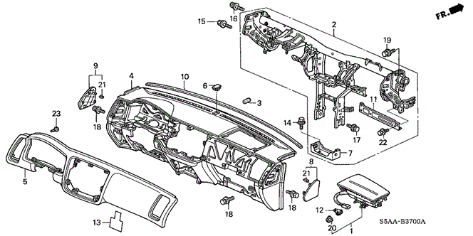 INTERIOR / BUMPER/INSTRUMENT PANEL for 2004 Honda CIVIC SEDAN #1