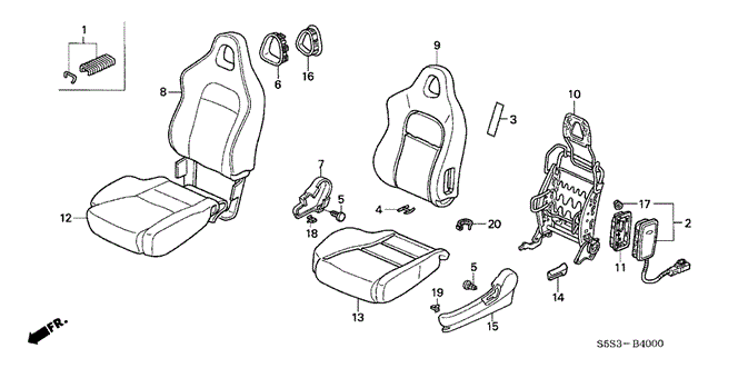 INTERIOR / BUMPER/FRONT SEAT (L.) for 2003 Honda CIVIC HATCHBACK #1